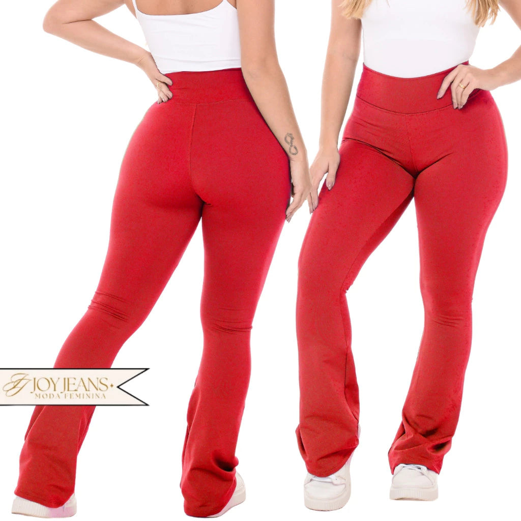 Calça Legging Flare Flanelada Leg Boca De Sino Bailarina