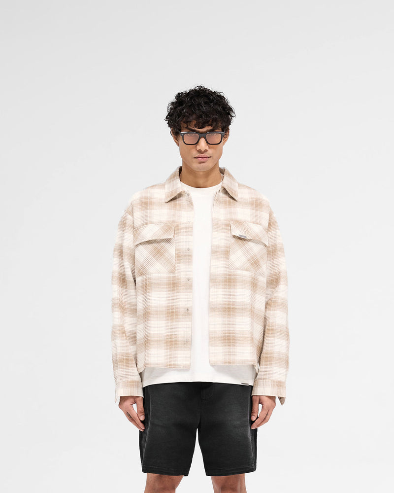 Waffle Flannel Shirt - Mid Brown