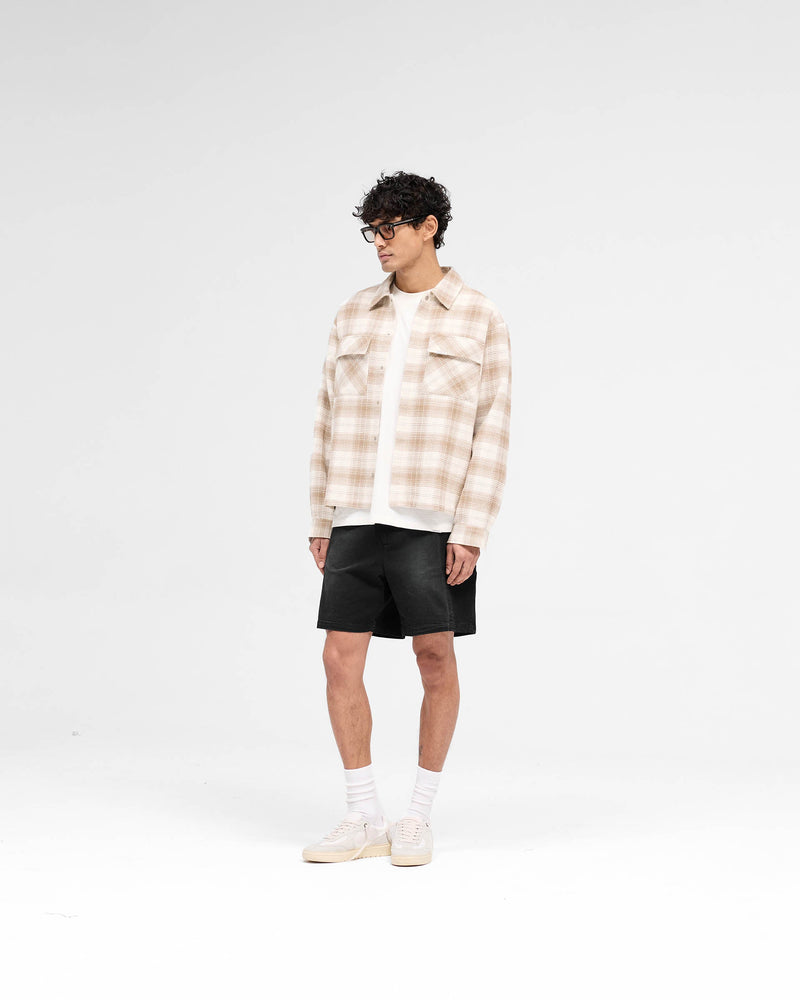 Waffle Flannel Shirt - Mid Brown