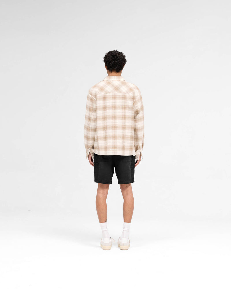 Waffle Flannel Shirt - Mid Brown