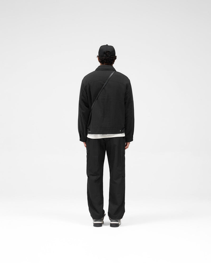 Crinkle Trucker Jacket - Black