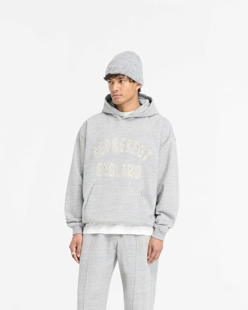 England Applique Hoodie - Grey Marl