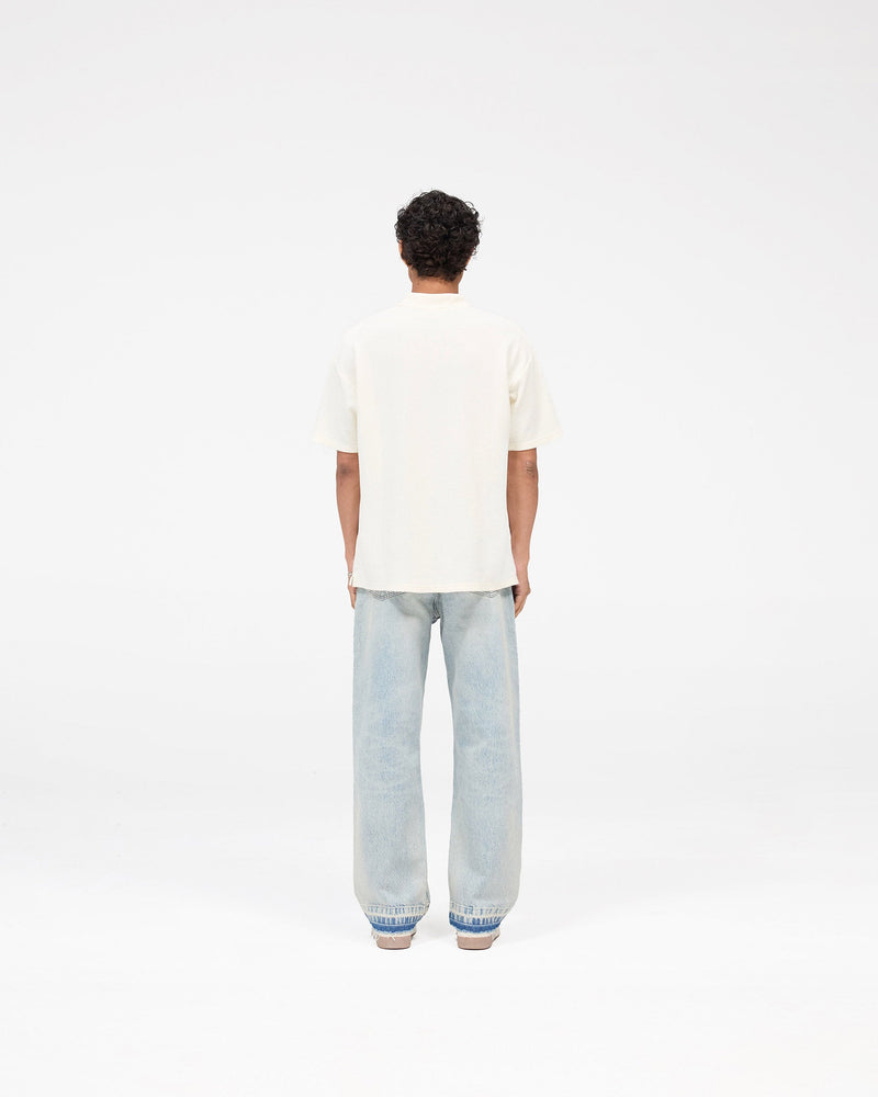 Ribbed Polo - Aged White