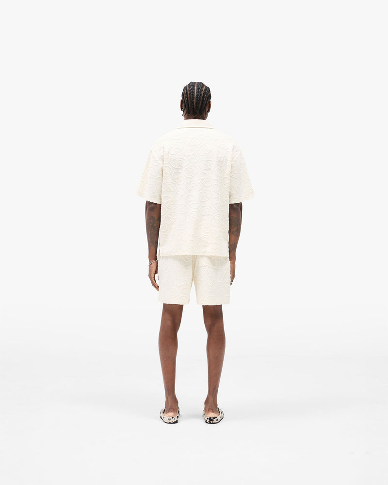 All Over Print Towel Shirt - Aged White