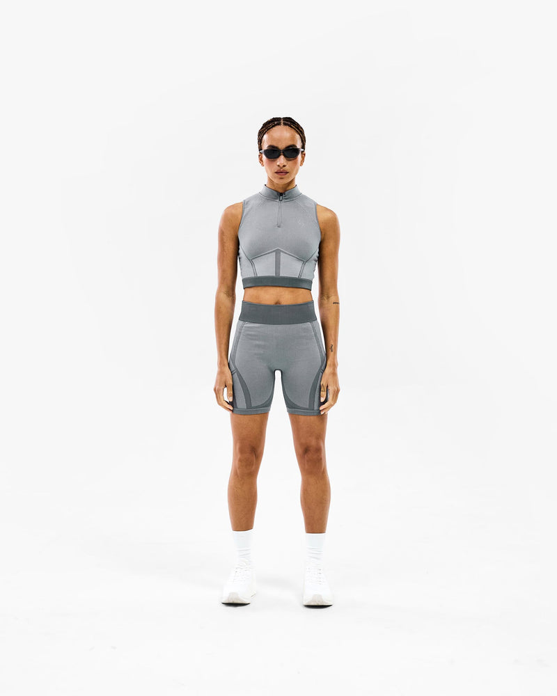 247 Hydro Seamless Quarter Zip Tank - Ice Grey