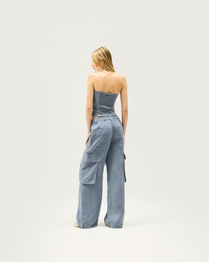Elevate Strapless Top - Steel Blue