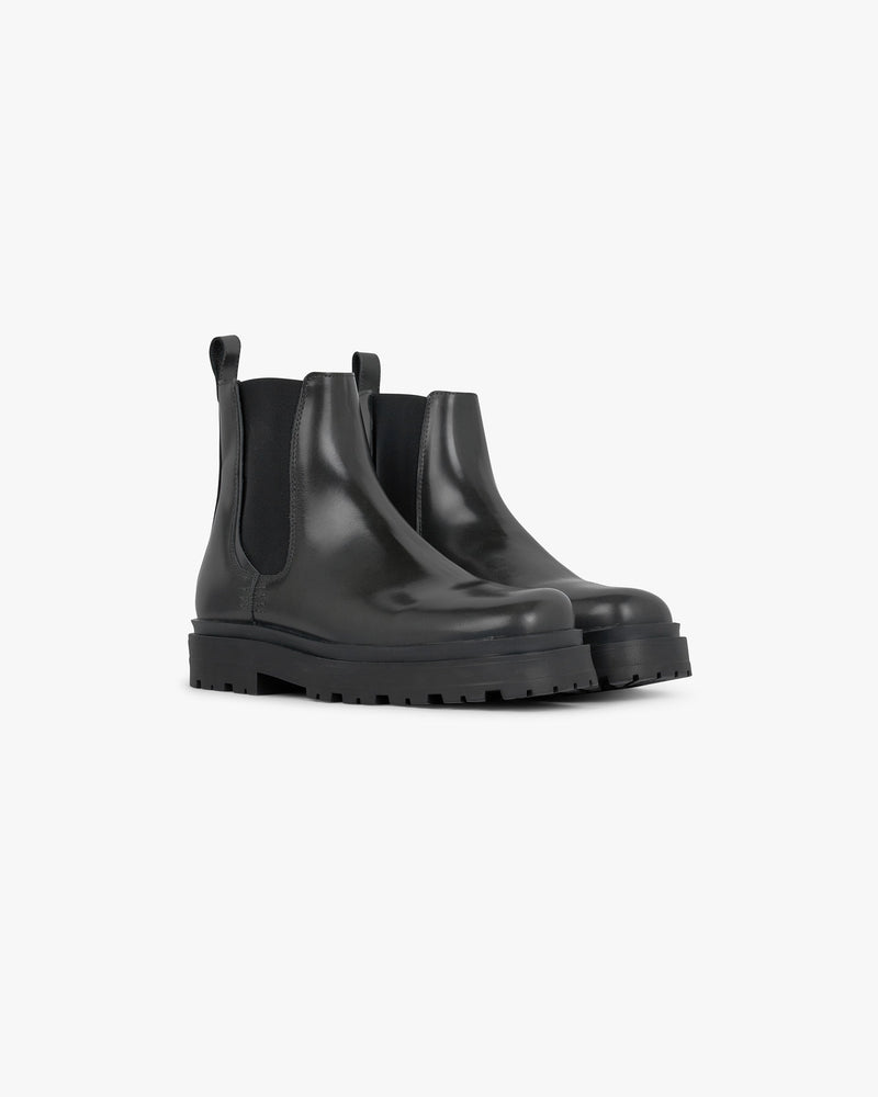 Work Boot Pull Up Leather - Off Black