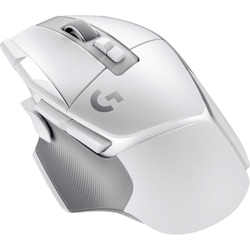 Logitech 910-006187 G502 X Lightspeed Wireless Gaming Mouse White Bundle with Deco Essentials Keyboard and Mouse Gel Memory Foam Wrist Pads, Universal Design, Added Comfort