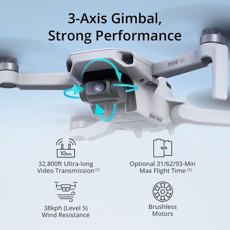 DJI Mini 2 Fly More Combo – Ultralight Foldable Drone, 3-Axis Gimbal with 4K Camera, 12MP Photos, 31 Mins Flight Time, OcuSync 2.0 10km HD Video Transmission, QuickShots, Gray (CP.MA.00000306.01)