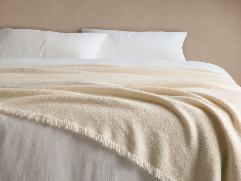 Merino Wool Boucle Bed Blanket