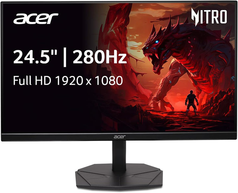 Acer Nitro KG241Y Sbiip 23.8” Full HD (1920 x 1080) VA Gaming Monitor | AMD FreeSync Premium Technology | 165Hz Refresh Rate | 1ms (VRB) | ZeroFrame Design | 1 x Display Port 1.2 & 2 x HDMI 2.0,Black