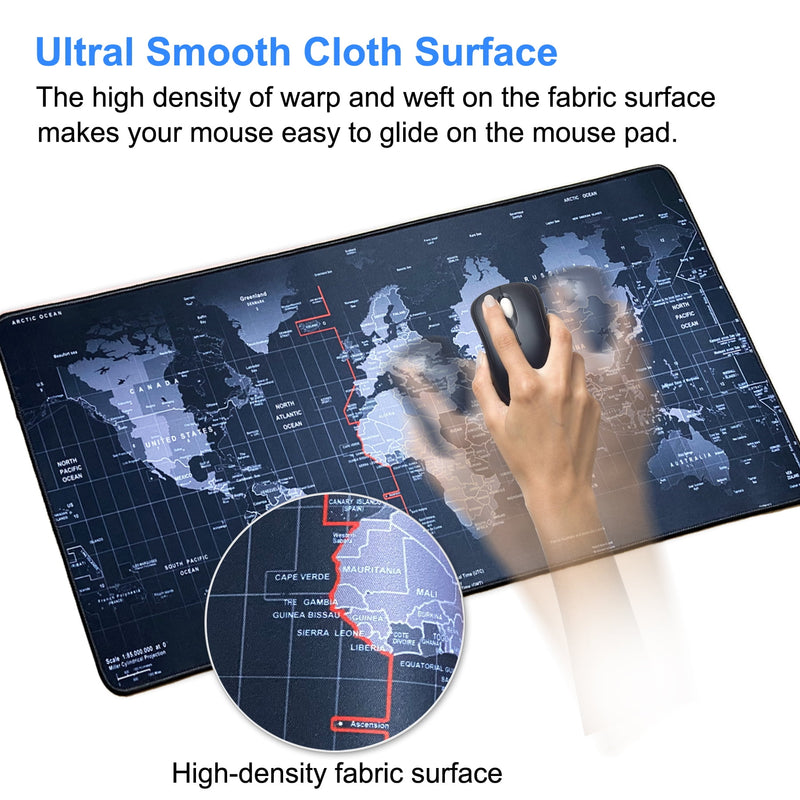 Cmhoo Gaming Mouse Pad 27.5x11.8IN Premium-Textured Non-Slip Rubber & Waterproof Mousepad with Stitched Edges for Gaming, Office & Home 70x30 Ditu02