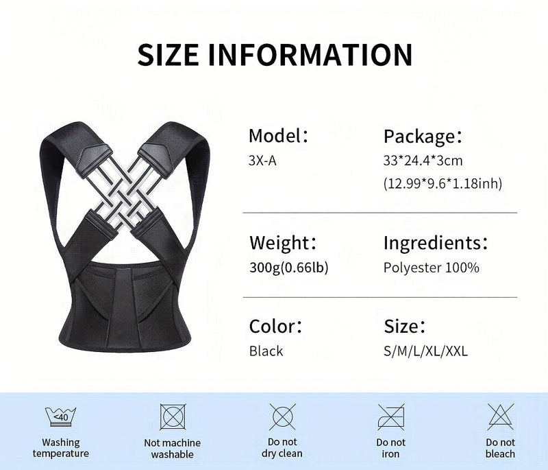 Posturo™ Adjustable Back and Shoulder Posture Corrector (Unisex)