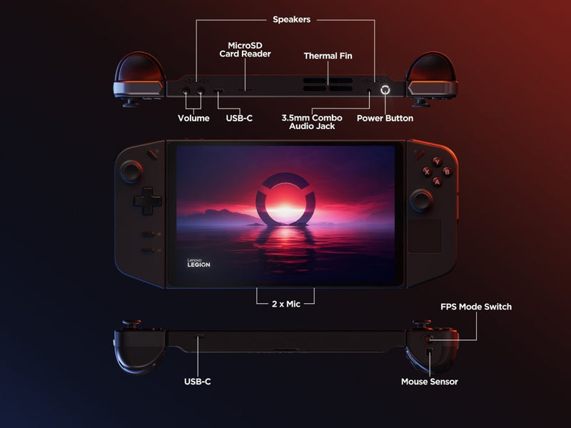 Lenovo - Legion Go 8.8" 144Hz WQXGA Gaming Handheld - AMD Ryzen Z1 Extreme - 16GB with 512 GB SSD - Shadow Black