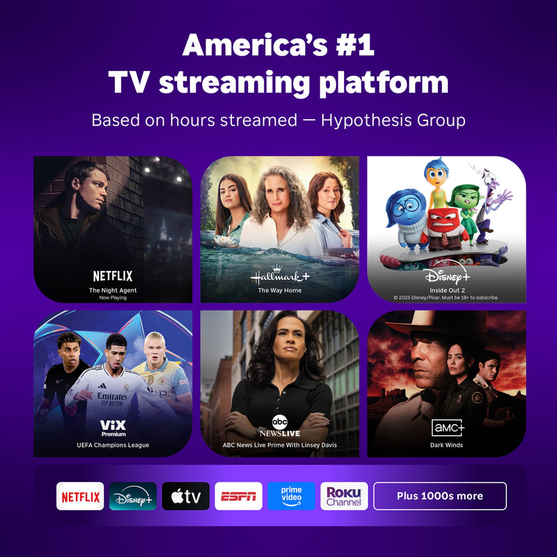 Roku Streaming Stick 4K - HDR & Dolby Vision Roku Streaming Device for TV with Voice Remote & Long-Range Wi-Fi - Free  & Live TV