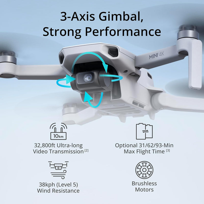 DJI Mini 2 Fly More Combo – Ultralight Foldable Drone, 3-Axis Gimbal with 4K Camera, 12MP Photos, 31 Mins Flight Time, OcuSync 2.0 10km HD Video Transmission, QuickShots, Gray (CP.MA.00000306.01)