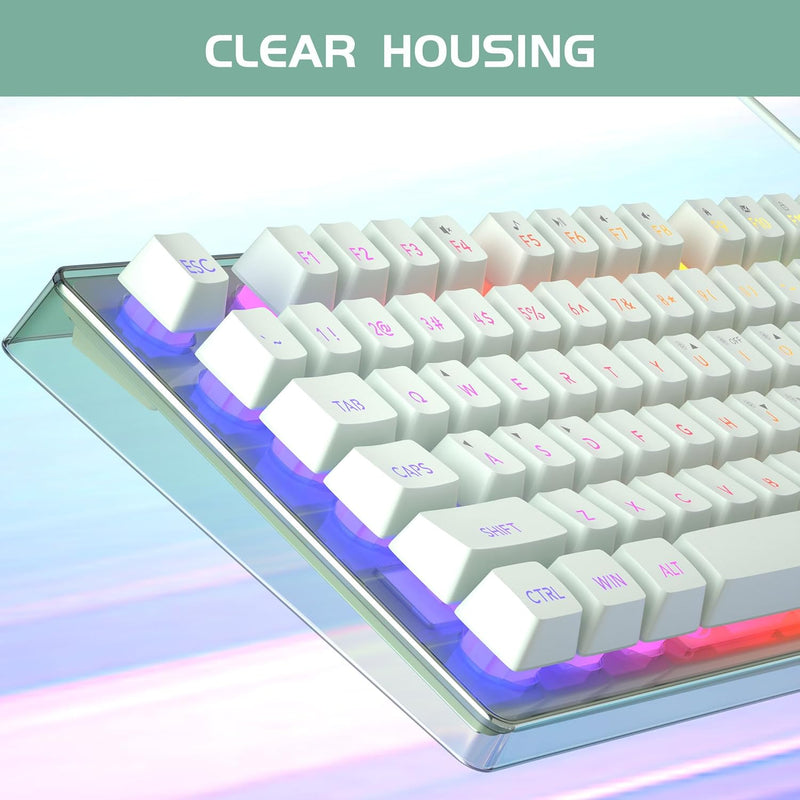 Gaming Keyboard and Mouse Combo, K1 RGB LED Backlit Keyboard with 104 Key for PC/Laptop(White)