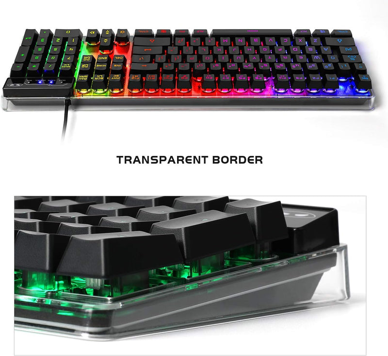 Gaming Keyboard and Mouse Combo, K1 RGB LED Backlit Keyboard with 104 Key for PC/Laptop(White)
