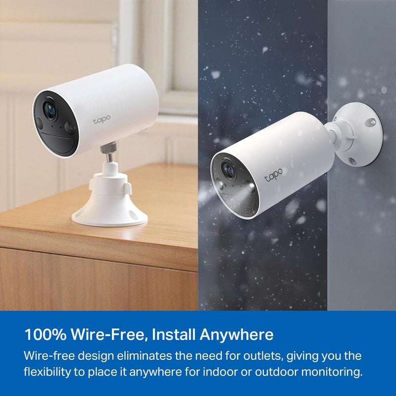 TP-Link 𝗧𝗮𝗽𝗼 SolarCam C402 Kit, Outdoor Battery Camera w/Solar Panel Base, Wireless, 1080P, Free Person/Vehicle Detection, SD/Cloud Storage, Color Night Vision, No Hub Needed, Works w/Alexa