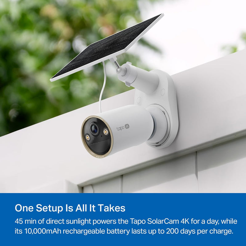 TP-Link 𝗧𝗮𝗽𝗼 SolarCam C402 Kit, Outdoor Battery Camera w/Solar Panel Base, Wireless, 1080P, Free Person/Vehicle Detection, SD/Cloud Storage, Color Night Vision, No Hub Needed, Works w/Alexa