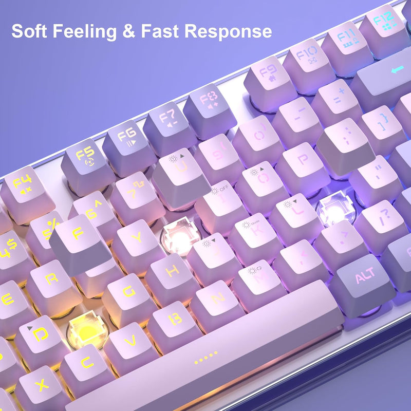 Gaming Keyboard and Mouse Combo, K1 RGB LED Backlit Keyboard with 104 Key for PC/Laptop(White)
