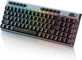 RisoPhy Mechanical Gaming Keyboard, RGB 104 Keys Ultra-Slim LED Backlit USB Wired Keyboard with Blue Switch, Durable Abs Keycaps/Anti-Ghosting/Spill-Resistant Computer Keyboard for PC Mac Xbox Gamer