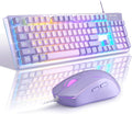 Gaming Keyboard and Mouse Combo, K1 RGB LED Backlit Keyboard with 104 Key for PC/Laptop(White)