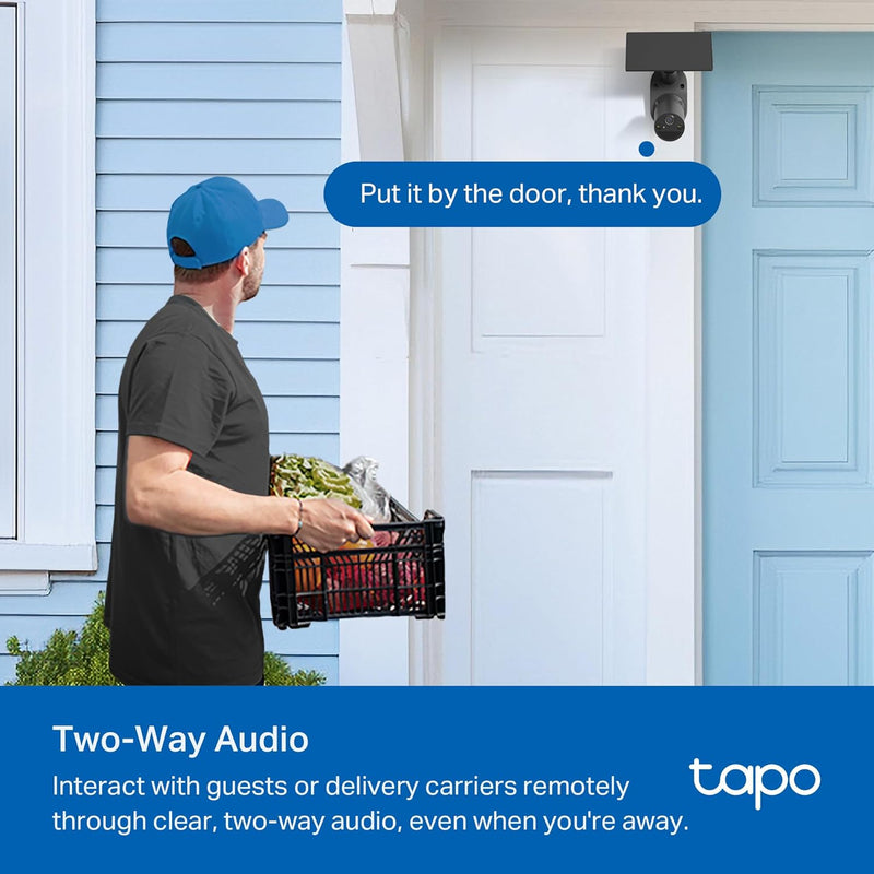 TP-Link 𝗧𝗮𝗽𝗼 SolarCam C402 Kit, Outdoor Battery Camera w/Solar Panel Base, Wireless, 1080P, Free Person/Vehicle Detection, SD/Cloud Storage, Color Night Vision, No Hub Needed, Works w/Alexa