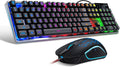 Gaming Keyboard and Mouse Combo, K1 RGB LED Backlit Keyboard with 104 Key for PC/Laptop(White)