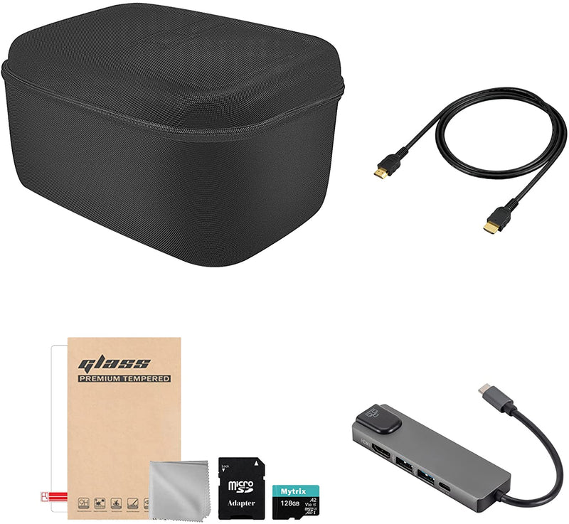 Steam Deck Travel Accessories 6-IN-1 Complete Set Mytrix Hard Carrying Storage All Protective Anti Shock Messenger Bag Soft Lining Fit Steam Deck Console, Charger & Accs (Screen Protector & SD Card)