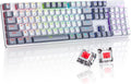 RisoPhy Mechanical Gaming Keyboard, RGB 104 Keys Ultra-Slim LED Backlit USB Wired Keyboard with Blue Switch, Durable Abs Keycaps/Anti-Ghosting/Spill-Resistant Computer Keyboard for PC Mac Xbox Gamer