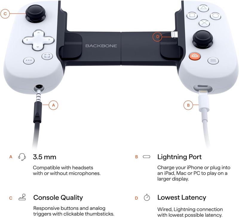 BACKBONE One Mobile Gaming Controller for iPhone (Lightning) - PlayStation Edition - Turn Your iPhone into a Gaming Console - Play Xbox, PlayStation, Call of Duty, Roblox, Genshin Impact & More