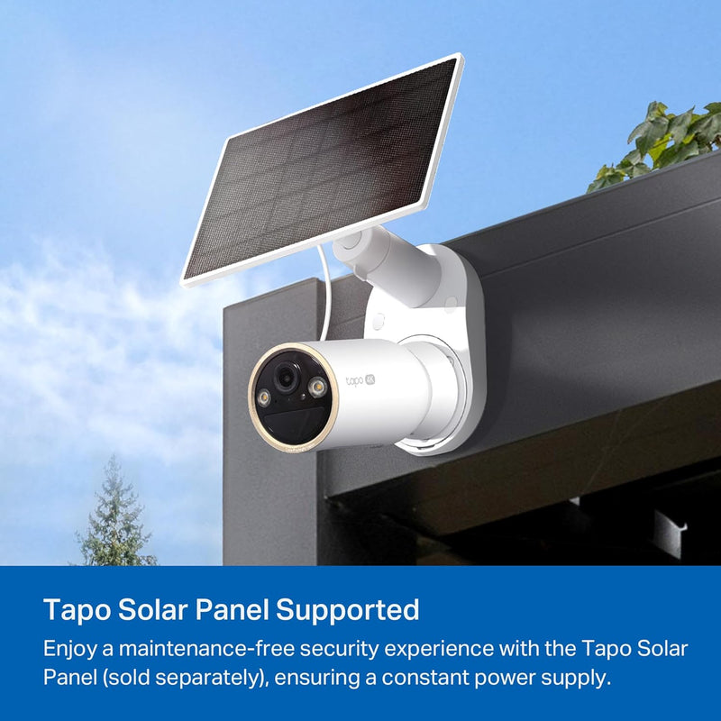 TP-Link 𝗧𝗮𝗽𝗼 SolarCam C402 Kit, Outdoor Battery Camera w/Solar Panel Base, Wireless, 1080P, Free Person/Vehicle Detection, SD/Cloud Storage, Color Night Vision, No Hub Needed, Works w/Alexa