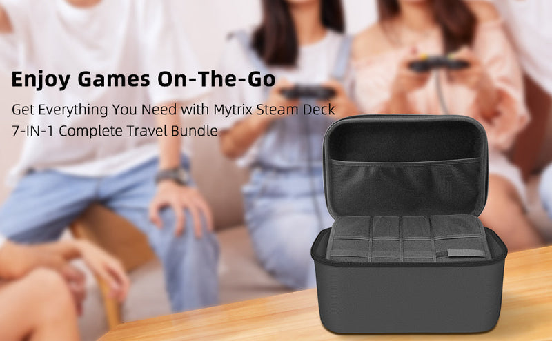 Hard Carrying Storage Travel All Protective Case for Steam Deck 2022 Mytrix Travel Anti Shock Messenger Bag Soft Lining Fit Steam Deck Console, Charger & Accessories