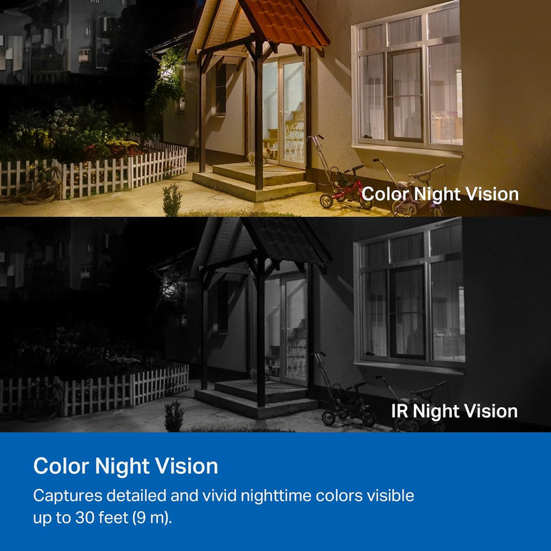 TP-Link 𝗧𝗮𝗽𝗼 SolarCam C402 Kit, Outdoor Battery Camera w/Solar Panel Base, Wireless, 1080P, Free Person/Vehicle Detection, SD/Cloud Storage, Color Night Vision, No Hub Needed, Works w/Alexa