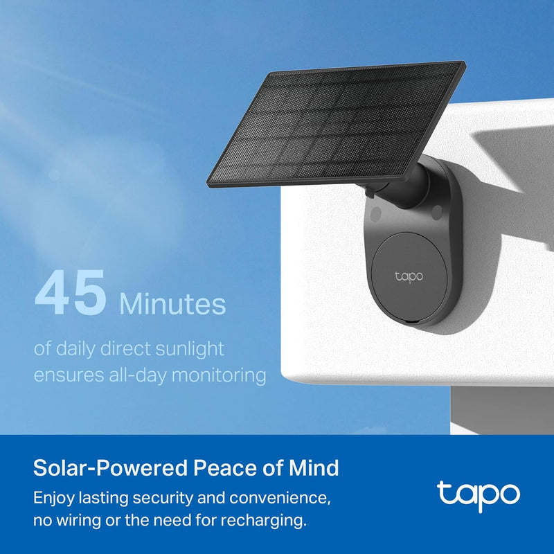 TP-Link 𝗧𝗮𝗽𝗼 SolarCam C402 Kit, Outdoor Battery Camera w/Solar Panel Base, Wireless, 1080P, Free Person/Vehicle Detection, SD/Cloud Storage, Color Night Vision, No Hub Needed, Works w/Alexa