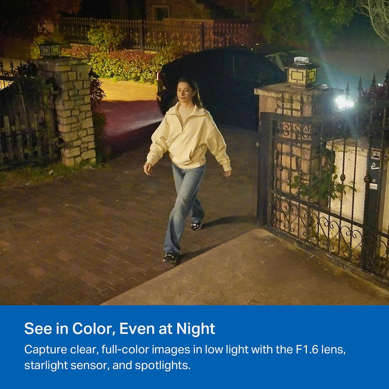TP-Link 𝗧𝗮𝗽𝗼 SolarCam C402 Kit, Outdoor Battery Camera w/Solar Panel Base, Wireless, 1080P, Free Person/Vehicle Detection, SD/Cloud Storage, Color Night Vision, No Hub Needed, Works w/Alexa