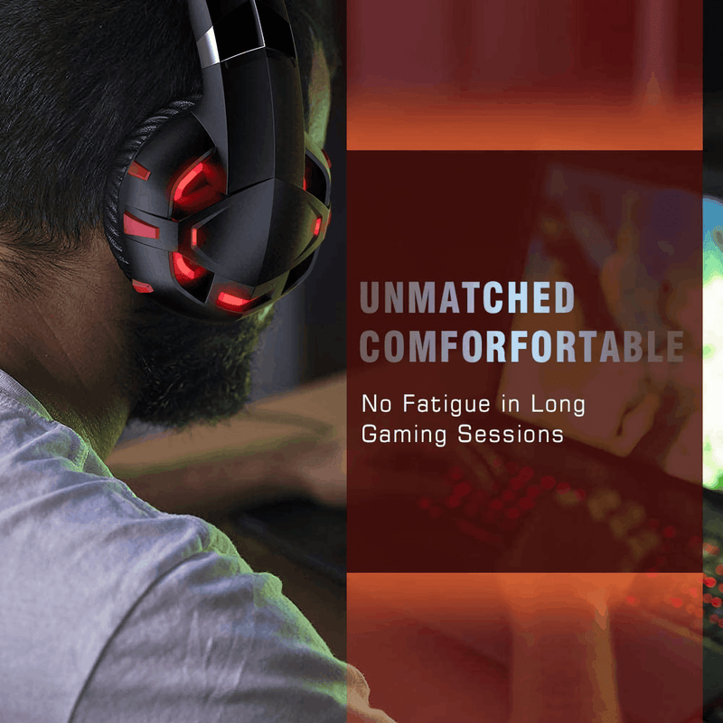 RUNMUS Gaming Headset with Noise Canceling Mic for PS4, Xbox One, PC, Mobile, 7.1 Surround Sound Headphone with LED Light for Kids Adults