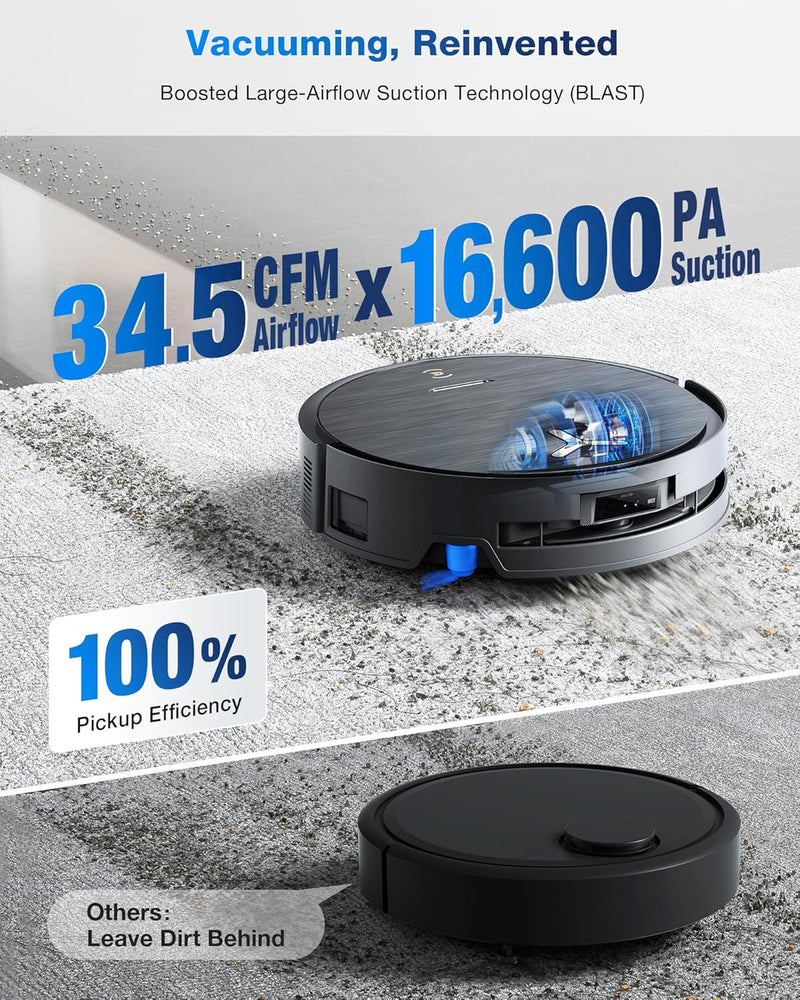 ECOVACS DEEBOT T80 Omni Robot Vacuum and Mop, 18,000Pa Suction, OZMO™ Roller Real-Time Mop Washing, Self-Emptying, Hot Air Drying, AI Navigation, Anti-Tangle Brush, for Pets, Carpets & Hard Floors