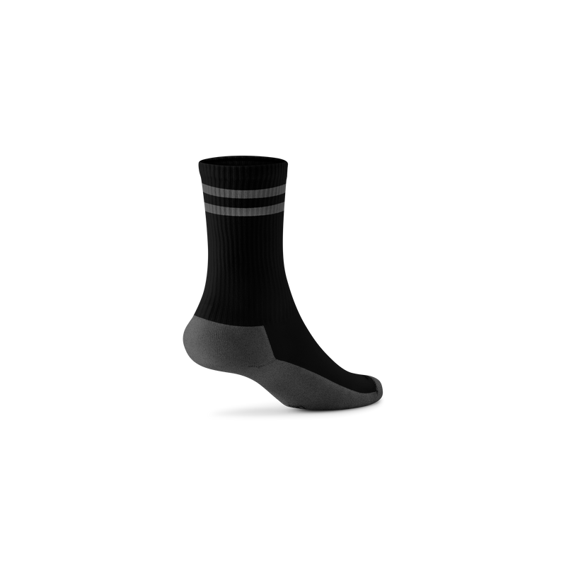 Anytime Crew Sock - Natural Black/Dark Grey Stripe
