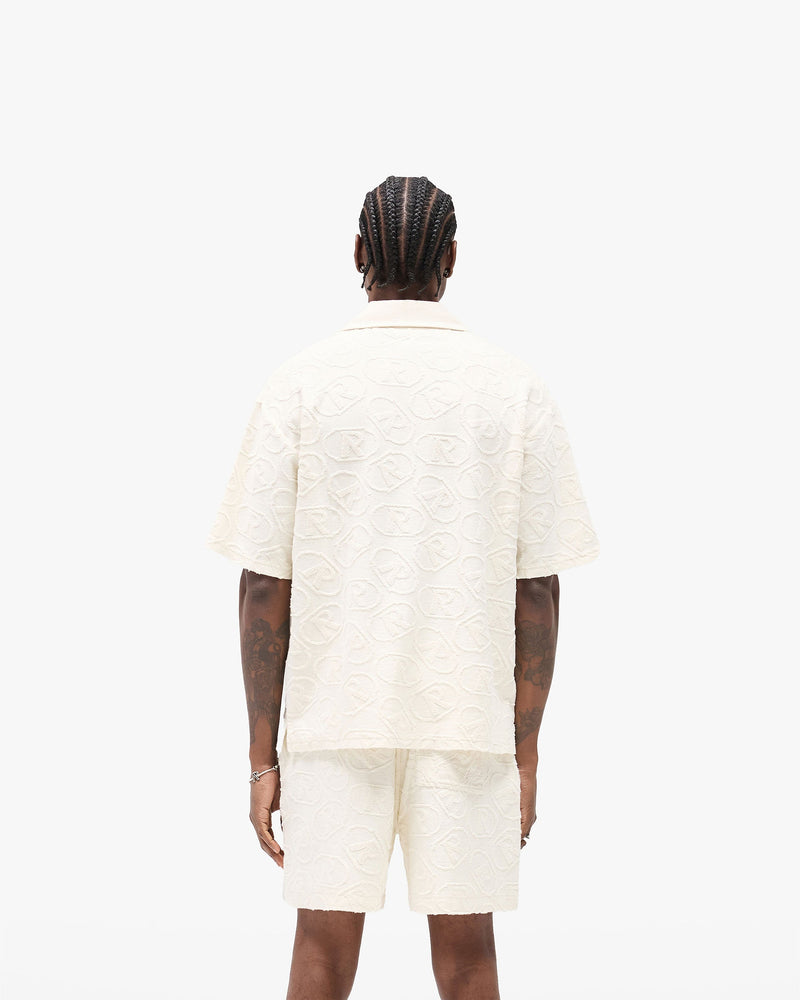 All Over Print Towel Shirt - Aged White
