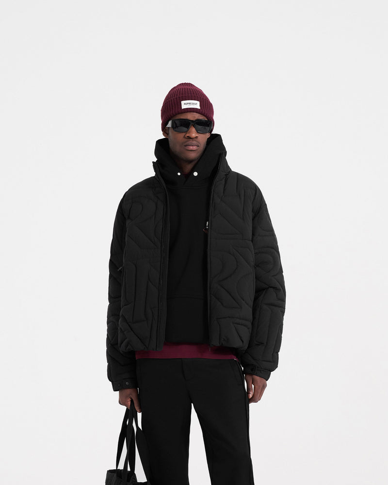 Initial Puffer Jacket - Black