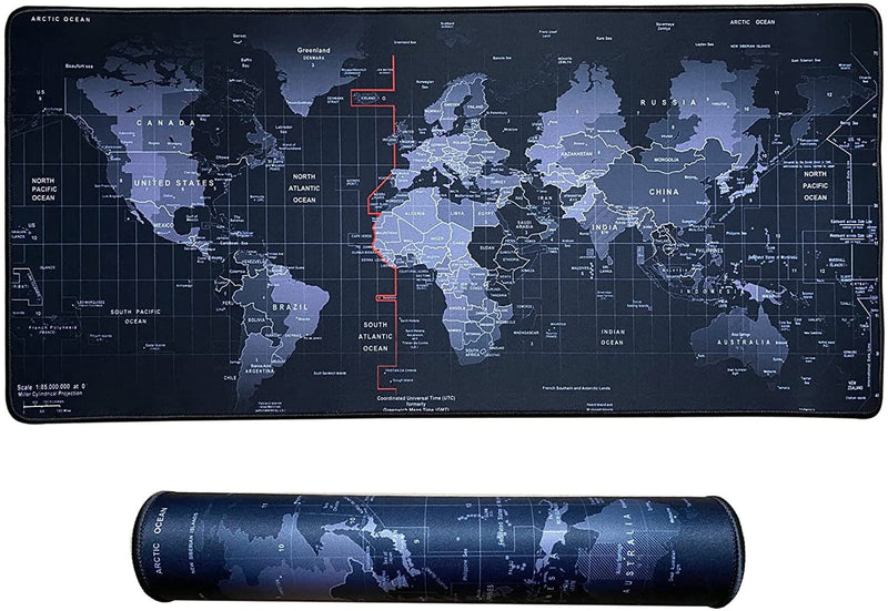 Cmhoo Gaming Mouse Pad 27.5x11.8IN Premium-Textured Non-Slip Rubber & Waterproof Mousepad with Stitched Edges for Gaming, Office & Home 70x30 Ditu02