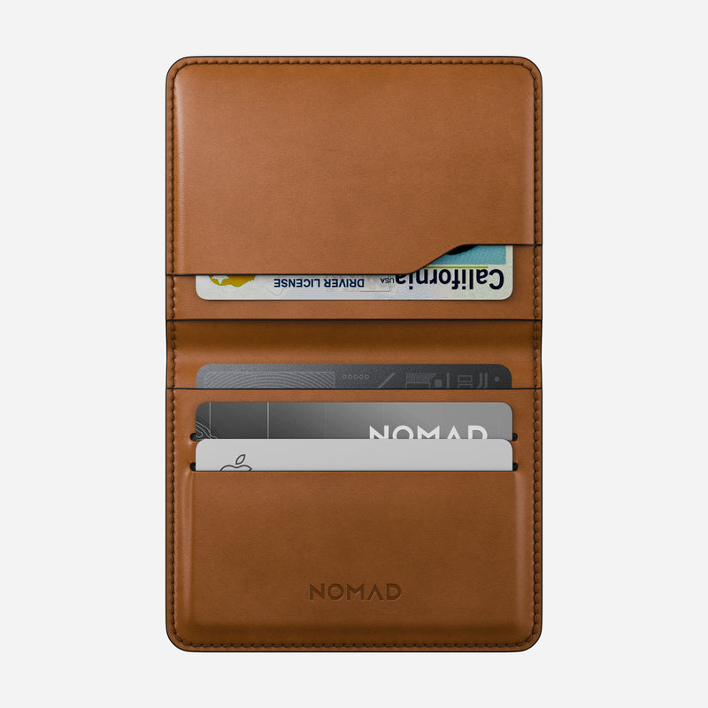 Card Wallet Plus - English Tan | Nomad Leather | Find My
