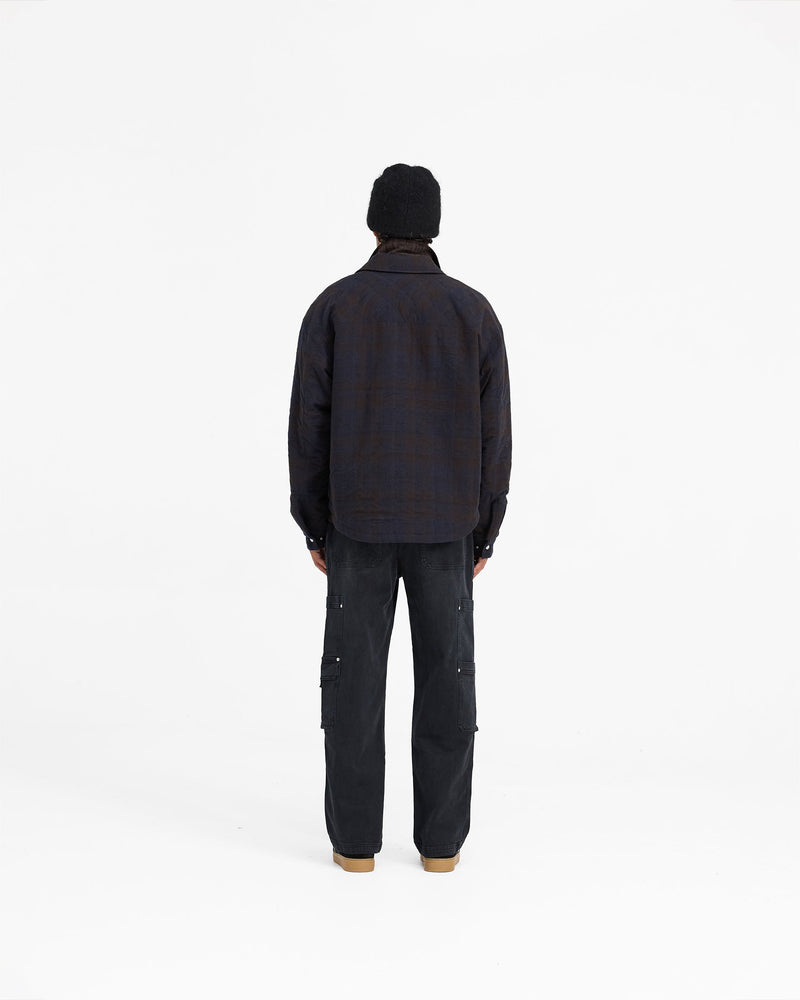 Wadded Zip Overshirt - Midnight Navy