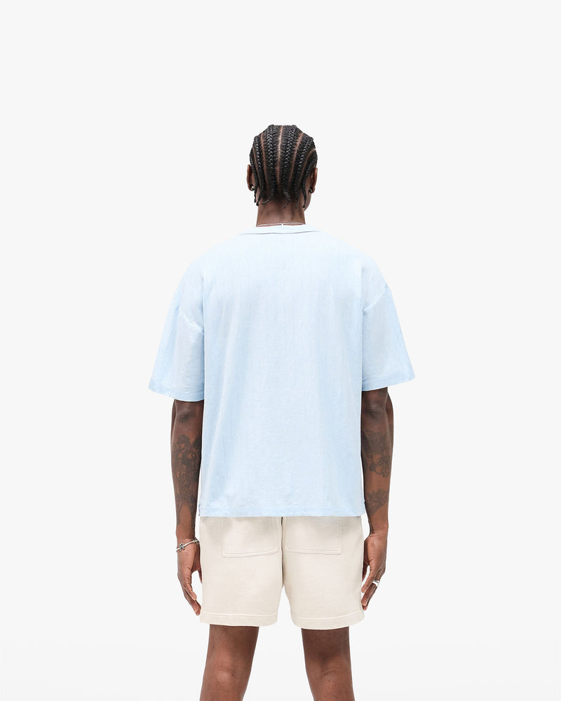 Slub Script T-Shirt - Ice Blue
