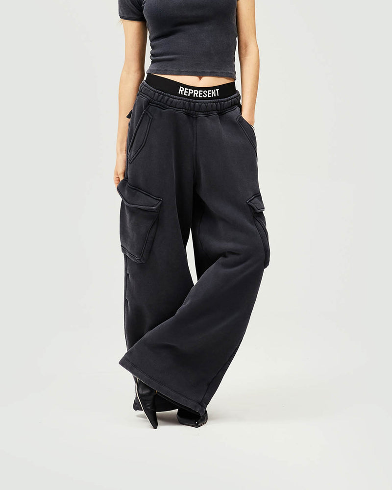 Initial Cargo Jogger - Washed Black