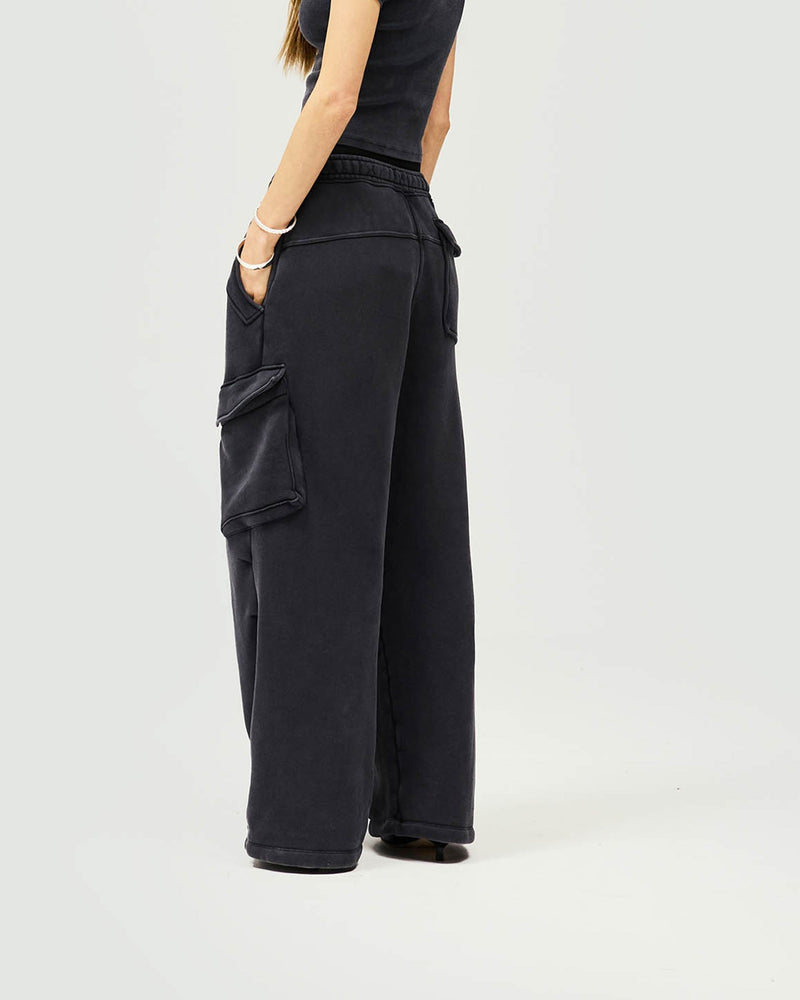 Initial Cargo Jogger - Washed Black