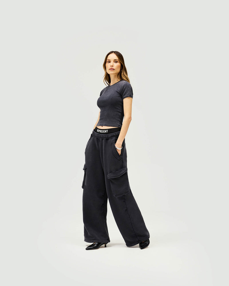Initial Cargo Jogger - Washed Black