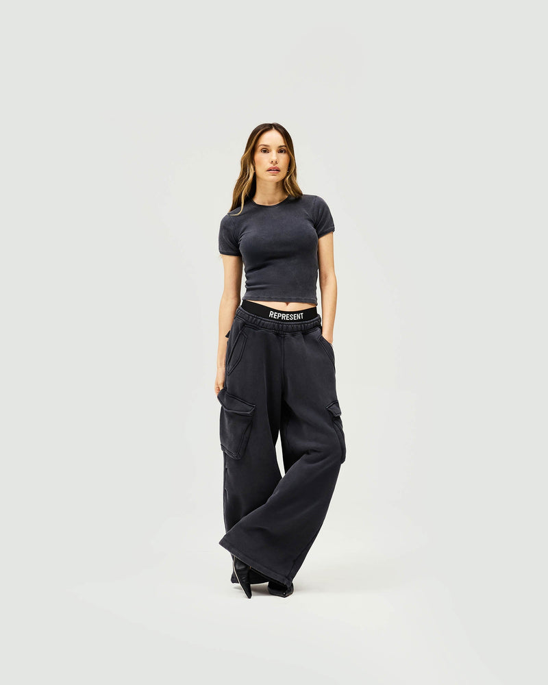 Initial Cargo Jogger - Washed Black